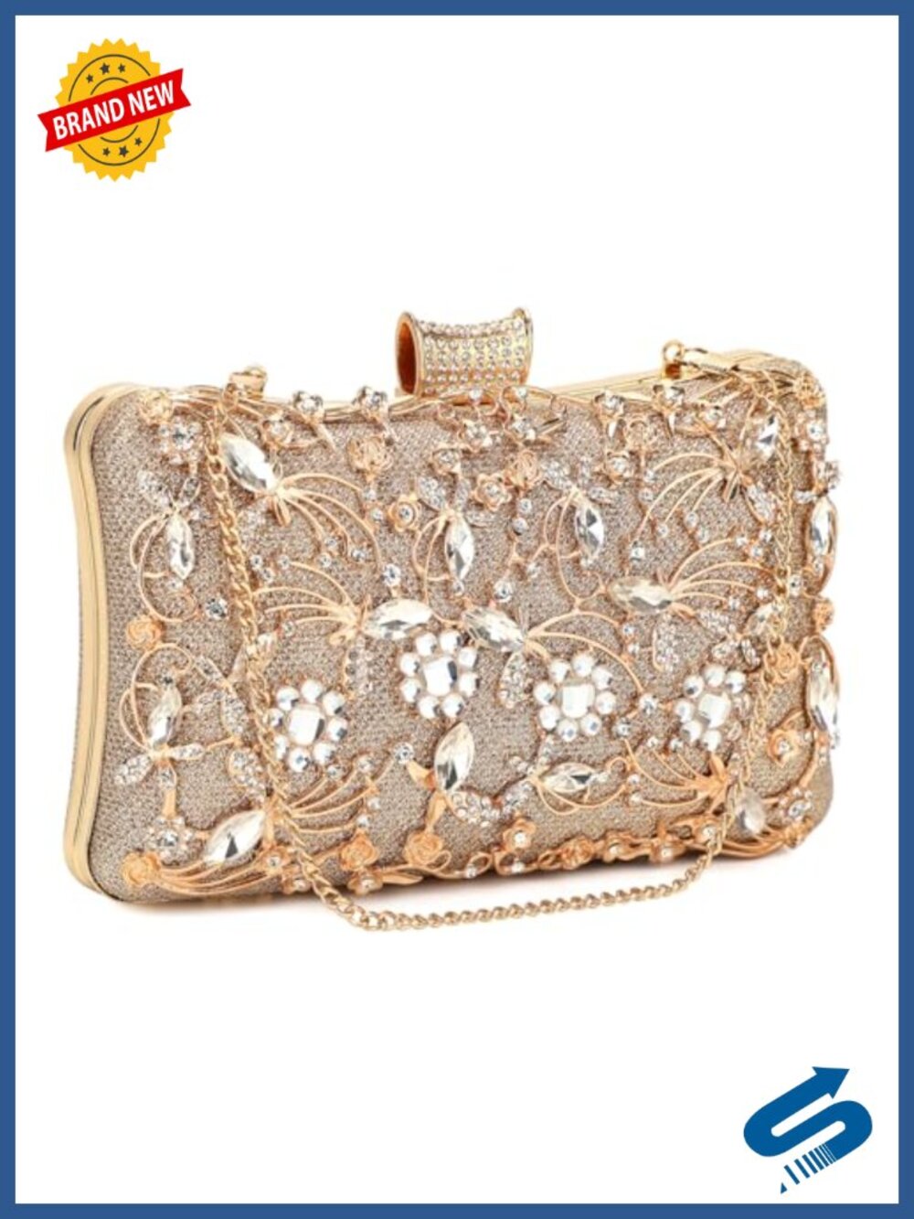 Rhinestone Clutch Evening Bag for Women Wedding Party